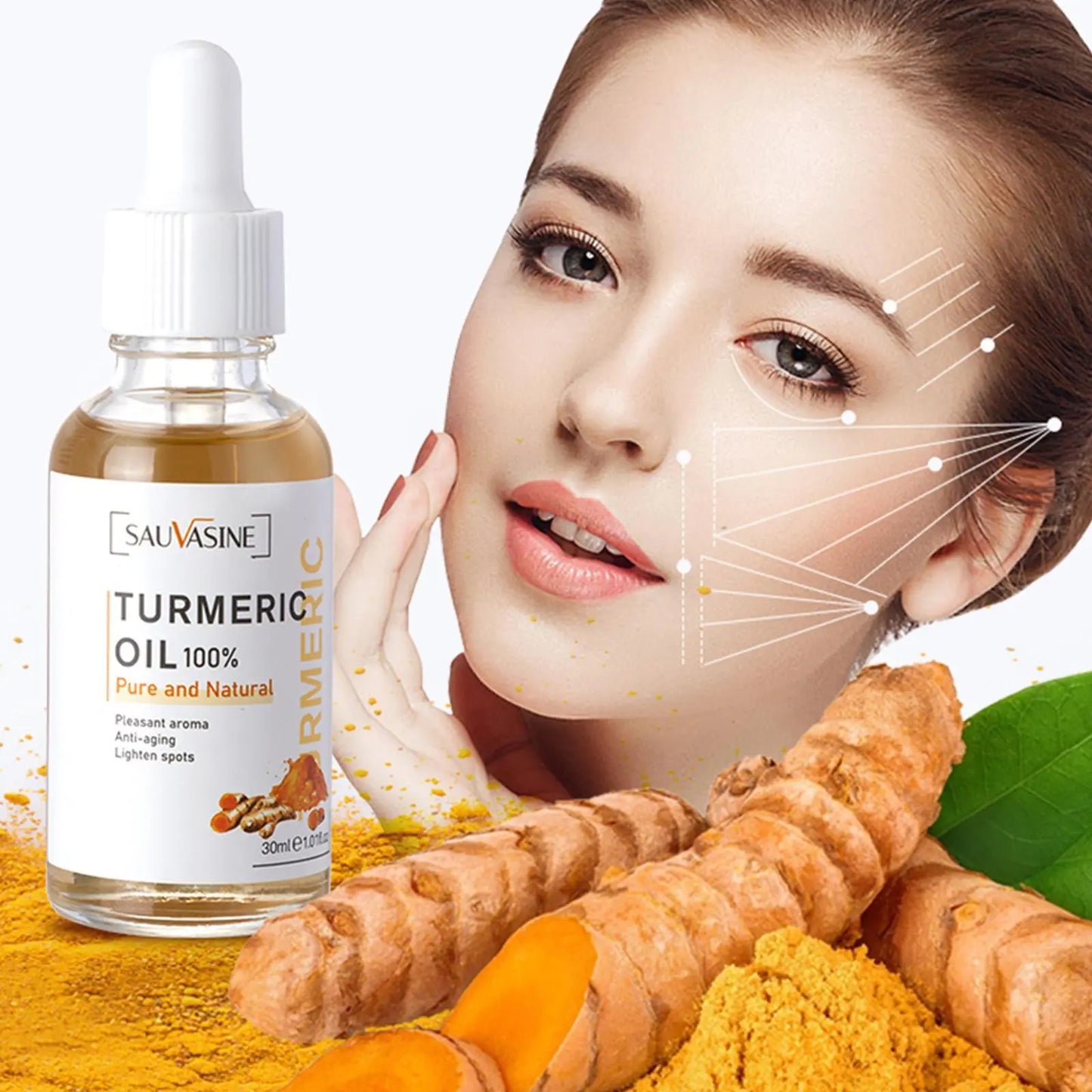 5pcs Face Care Set Turmeric Facial Acne Cleansing